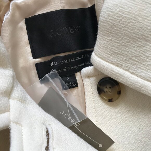 NWT JCREW Classic Lady Day Coat Womens 2 Cream Italian Cloth Wool BM964 Jacket - Picture 4 of 12